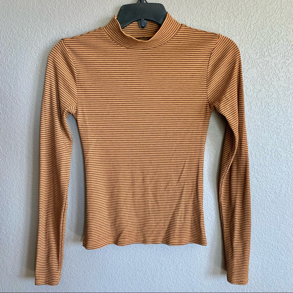 Aeropostale | Long Sleeve Seriously Soft Mock Neck Top | STRIPED - SMALL